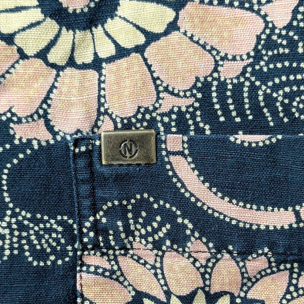 Nautica Jeans Co Floral Button Up Shirt XL Linen Cotton Camp Shirt Y2K - Picture 5 of 12